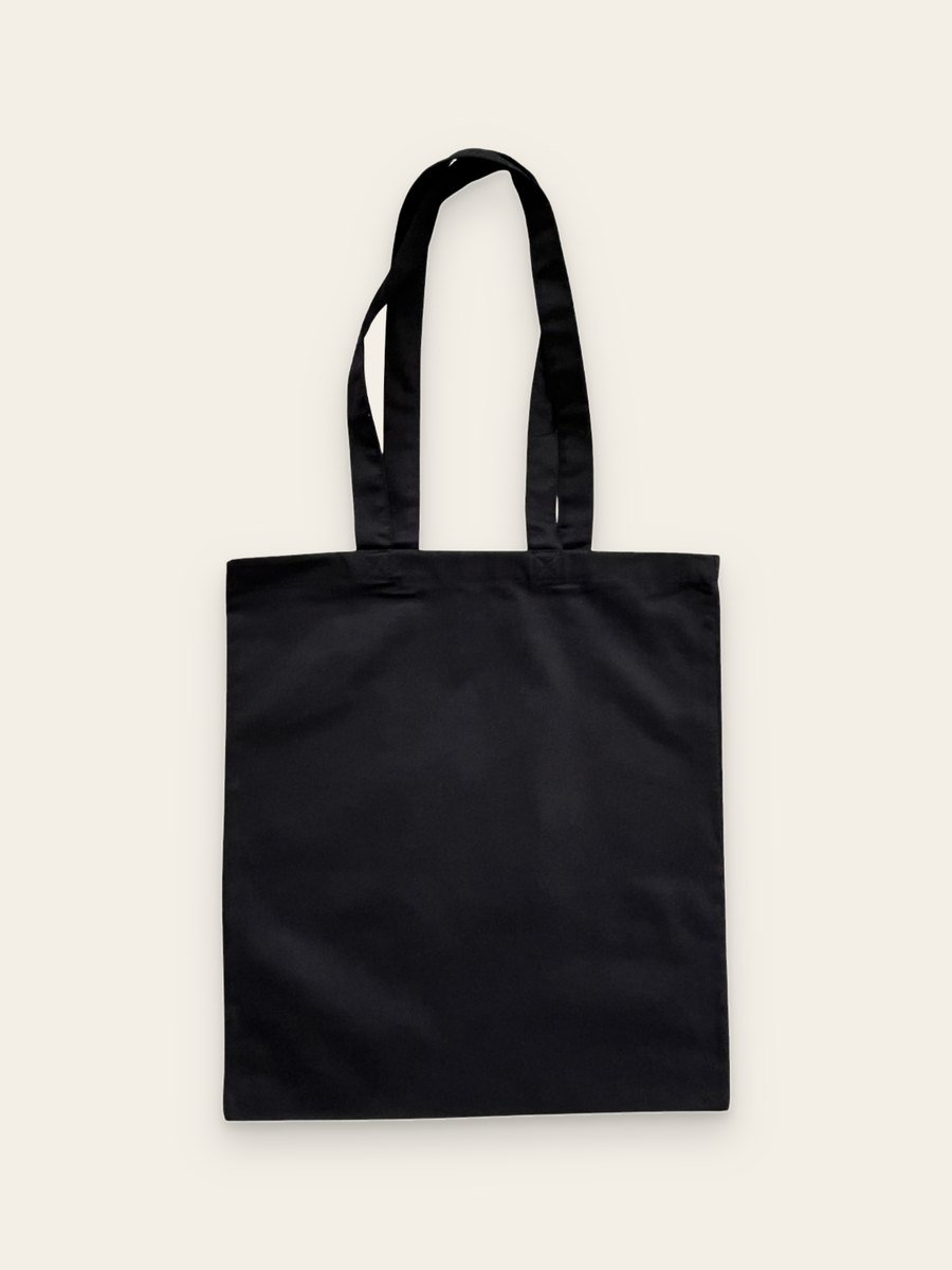 Model 06 – Cotton bag with long handles, black, 140 g/m²