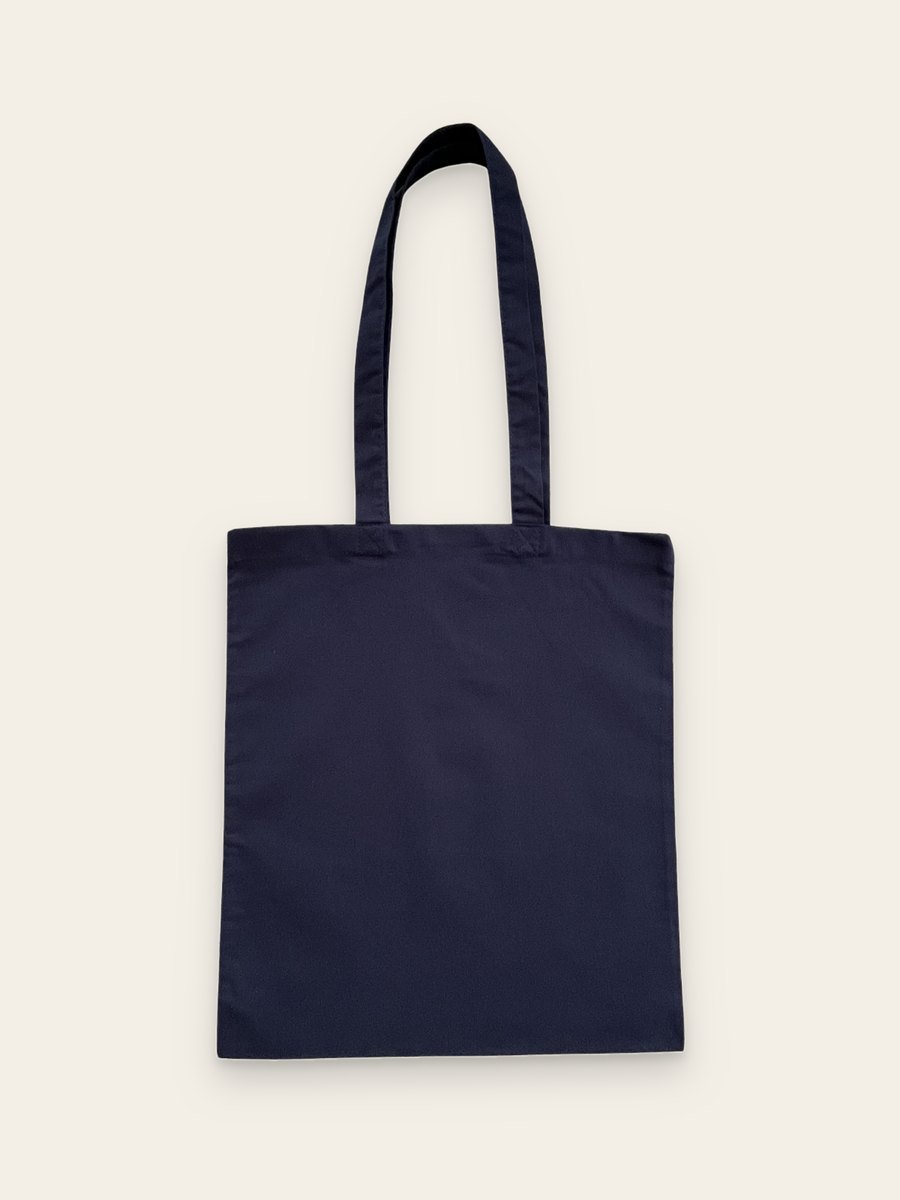 Model 37 – Cotton bag with long handles, navy blue, 140 g/m²