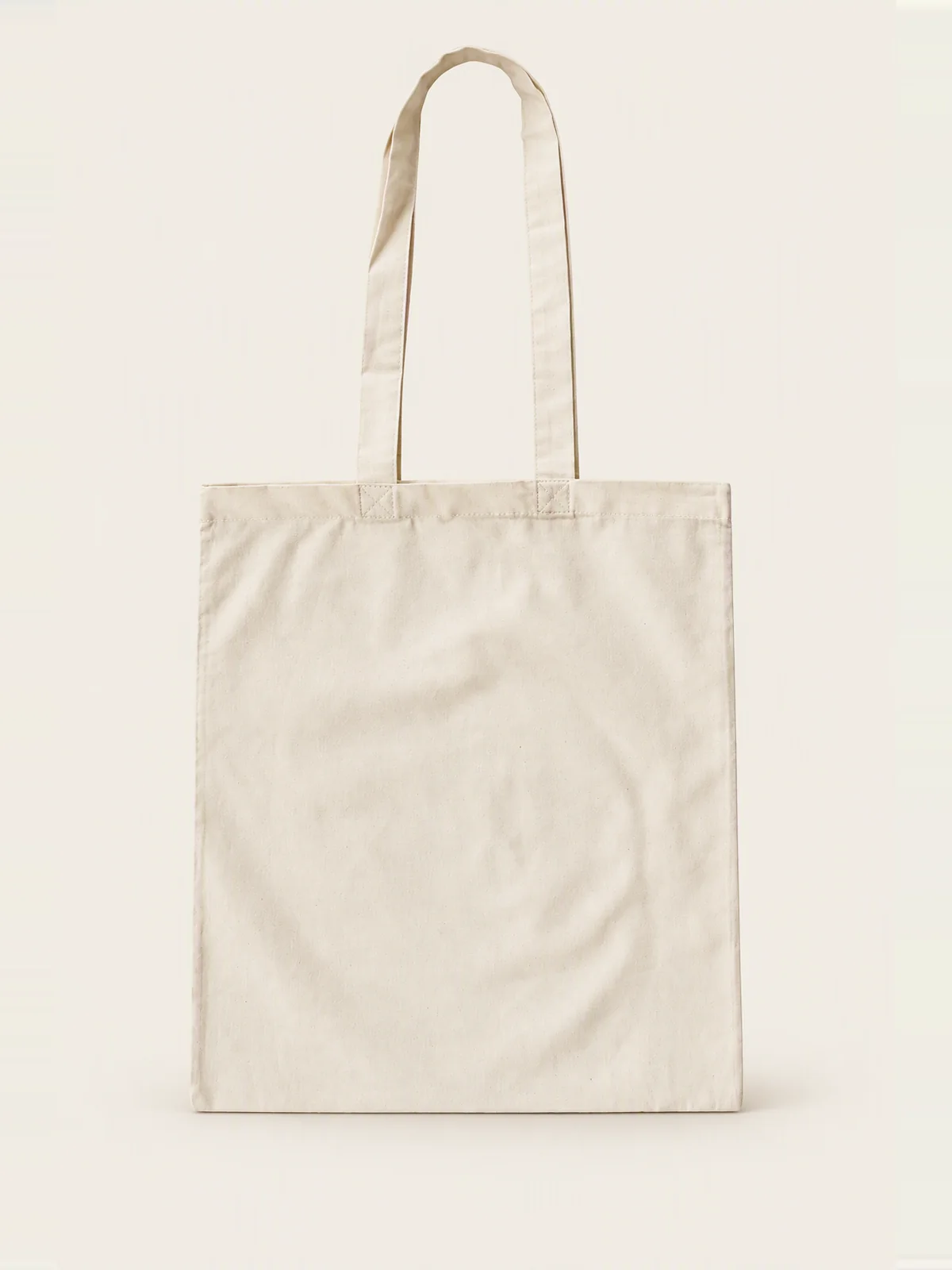 Model 01 – Cotton bag with long handles, natural beige, 140 g/m²